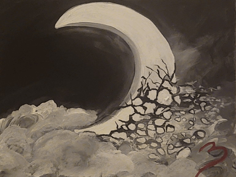 Crumbling Moon Acrylic on canvas